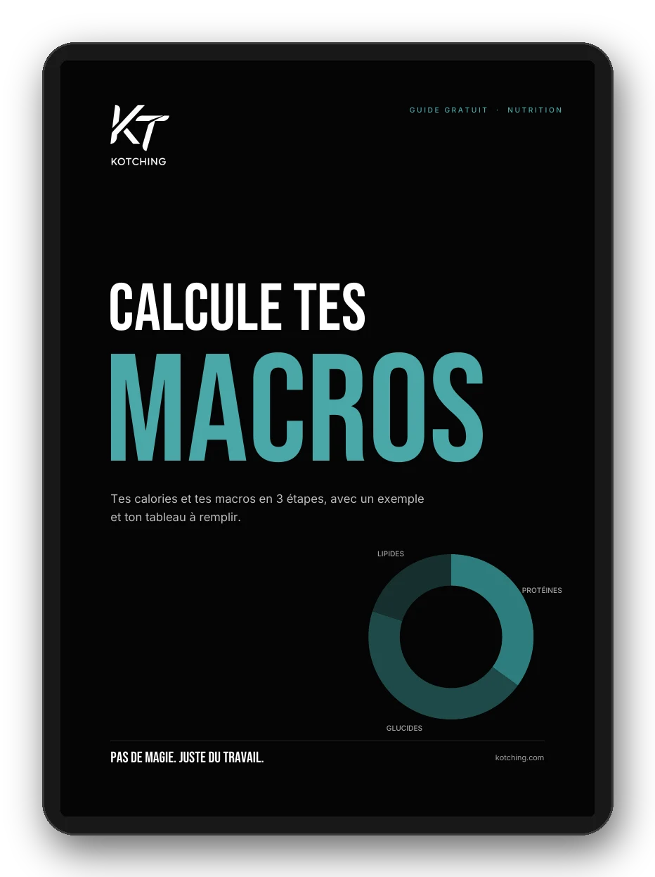 Couverture du guide gratuit Calcule tes macros en 3 étapes